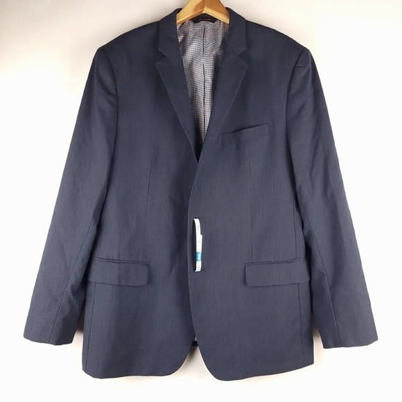 Banana Republic 44R Tailored Fit Sport Coat Dark Navy Microcheck 100% Wool - Picture 1 of 10